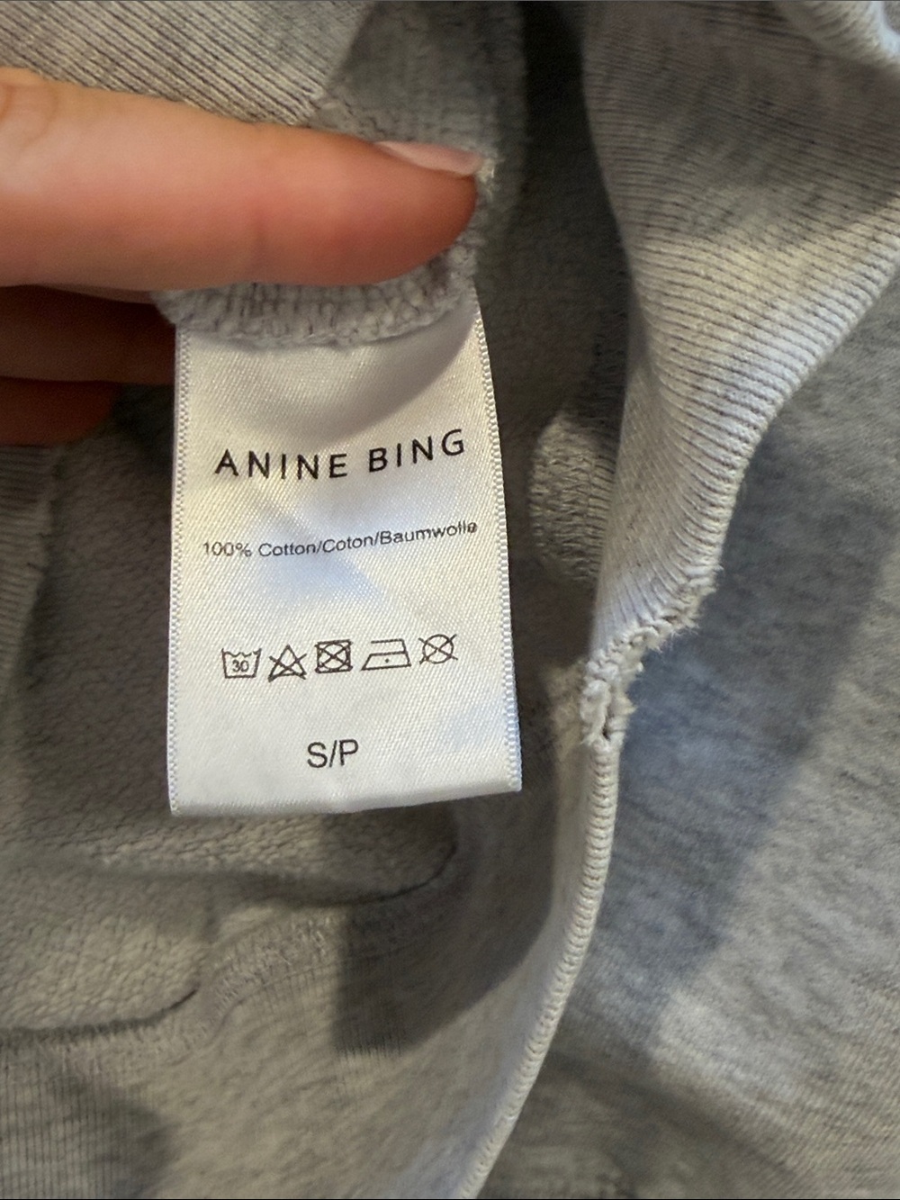 Anine Bing Grey Hoodie with Blue Appliqué - Picture 4 of 4